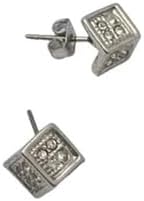 Dice Stud Earrings - Silver