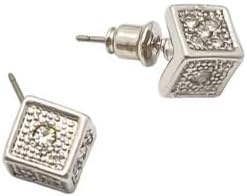 Dice Stud Earrings - Silver