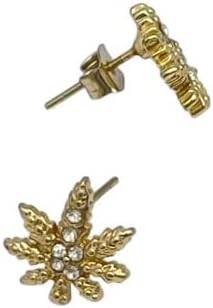 Leaf Stud Earrings - Gold