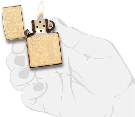 Personalized ZIPPO Lighter All Venetian Brass - Free Engraving (352B)