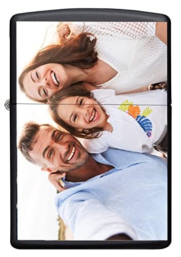 Custom Personalized Zippo Lighter Photo Or Logo Classic Matte Black Lighter Groomsmen, Wedding, Anniversary, Birthday, Gift Free Engraving