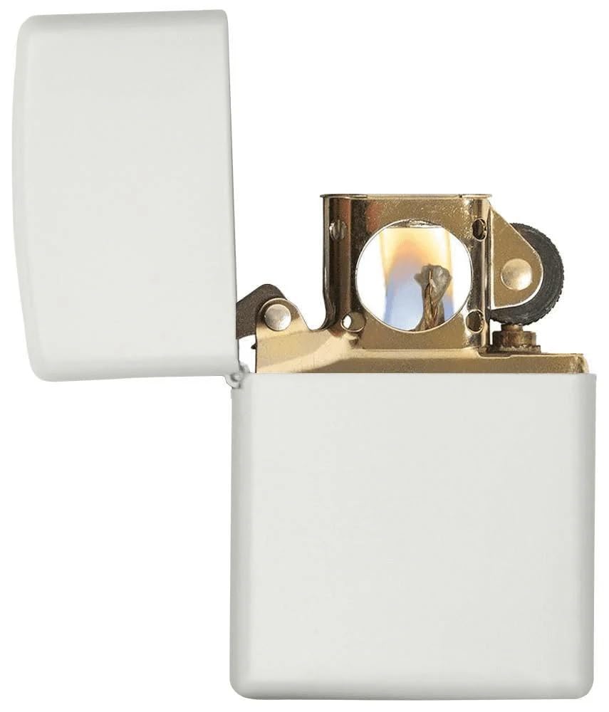 Personalized ZIPPO Classic Pipe Windproof Oil Lighter Engraving (Classic White Matte), 215 PL