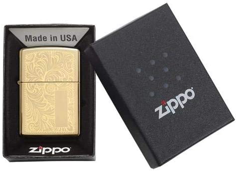 Personalized ZIPPO Lighter All Venetian Brass - Free Engraving (352B)