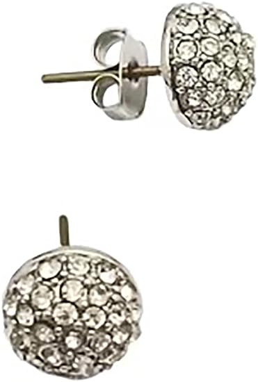 Disco Ball Stud Earrings - Silver