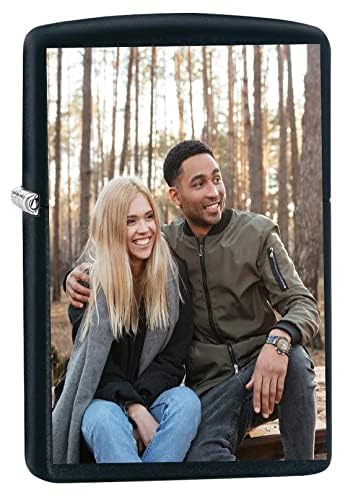 Custom Personalized Zippo Lighter Photo Or Logo Classic Matte Black Lighter Groomsmen, Wedding, Anniversary, Birthday, Gift Free Engraving