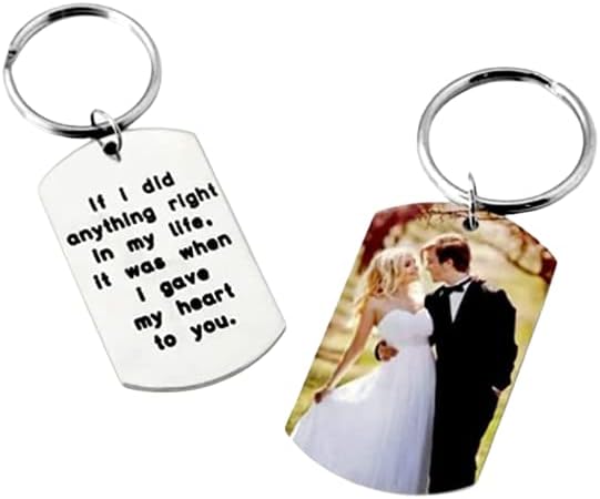 Gifts Infinity Personalized custom photo keychain and text engraved on the back