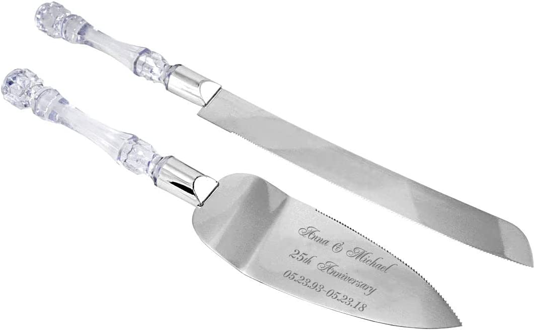 GIFTS INFINITY - Personalized Wedding Anniversary Cake Knife and Server Set – Plastic