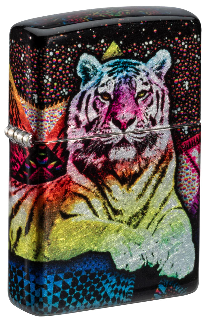 Zippo Mystic Tiger Design A Regal Tiger Poses On This Stunning 540 Fusion Lighter