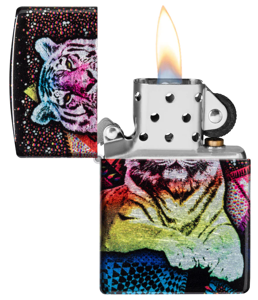 Zippo Mystic Tiger Design A Regal Tiger Poses On This Stunning 540 Fusion Lighter