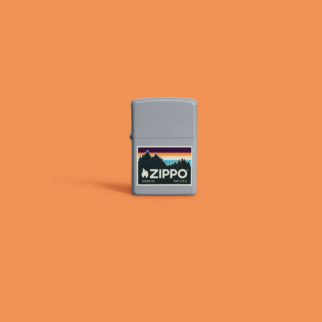 Zippo Outdoor Zippo Logo Design Crisp Color Image Design Features A Serene Colorblock Landscape Anchored By The Zippo Logo
