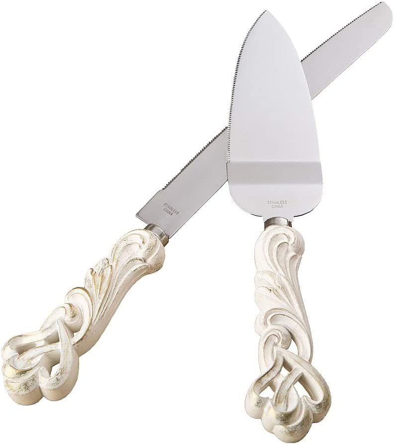 GIFTS INFINITY - Personalized Wedding Cake Knife and Server Set, Free Engraving – Plastic