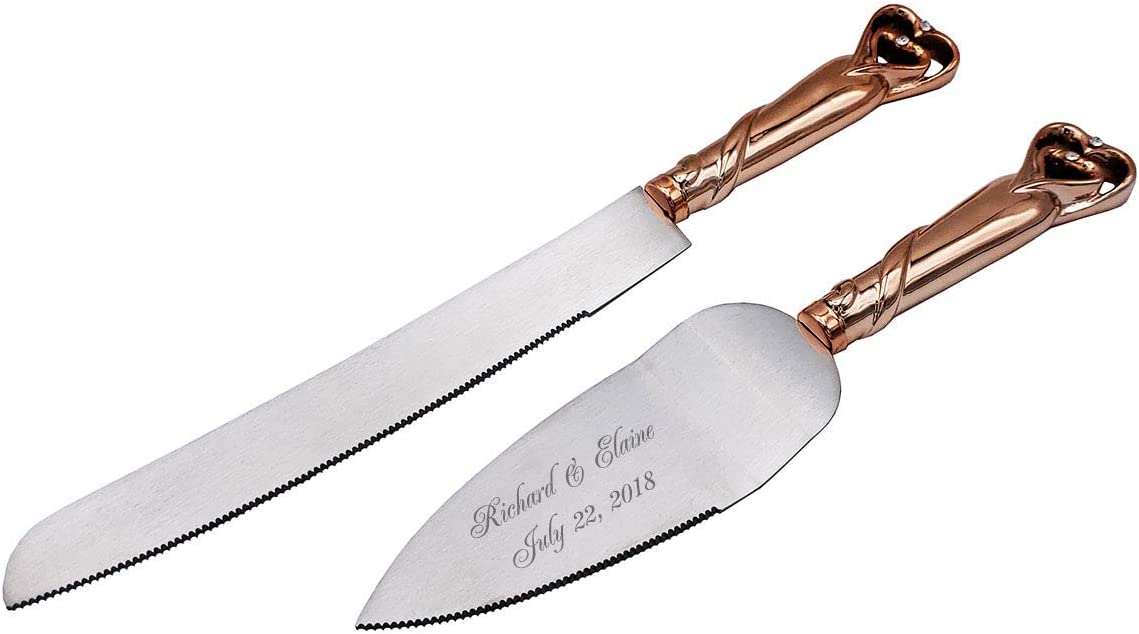 GIFTS INFINITY - Personalized Wedding Cake Knife and Server Set, Free Engraving