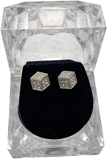 Dice Stud Earrings - Silver