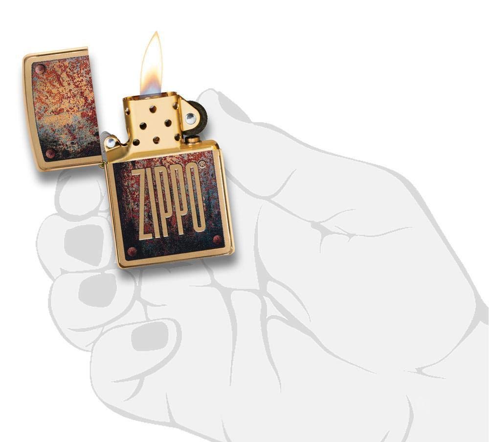 Custom Personalized Zippo Rusty Plate Design Windproof Lighter Free Engraving #29879