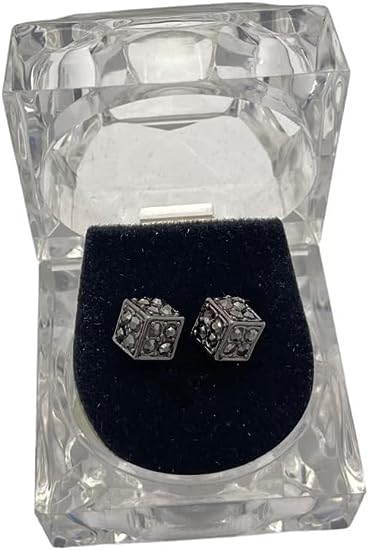 Dice Stud Earrings - Black Ice
