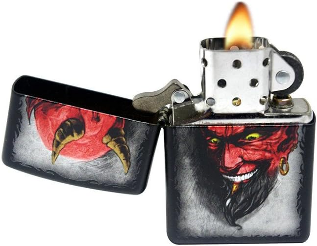 Personalized Zippo Tattoo Devil Matte Black Classic Oil Windproof Lighter Free Engraving