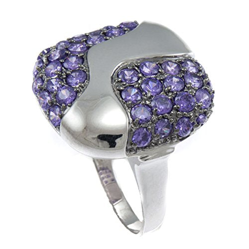 GIFTS INFINITY Purple Cocktail Bling Iced Ladies Ring RL139 (6)