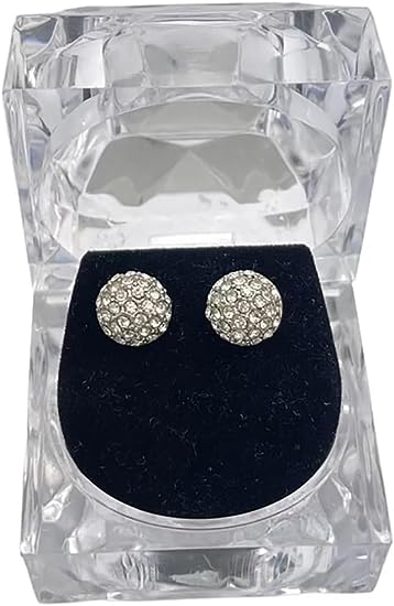Disco Ball Stud Earrings - Silver