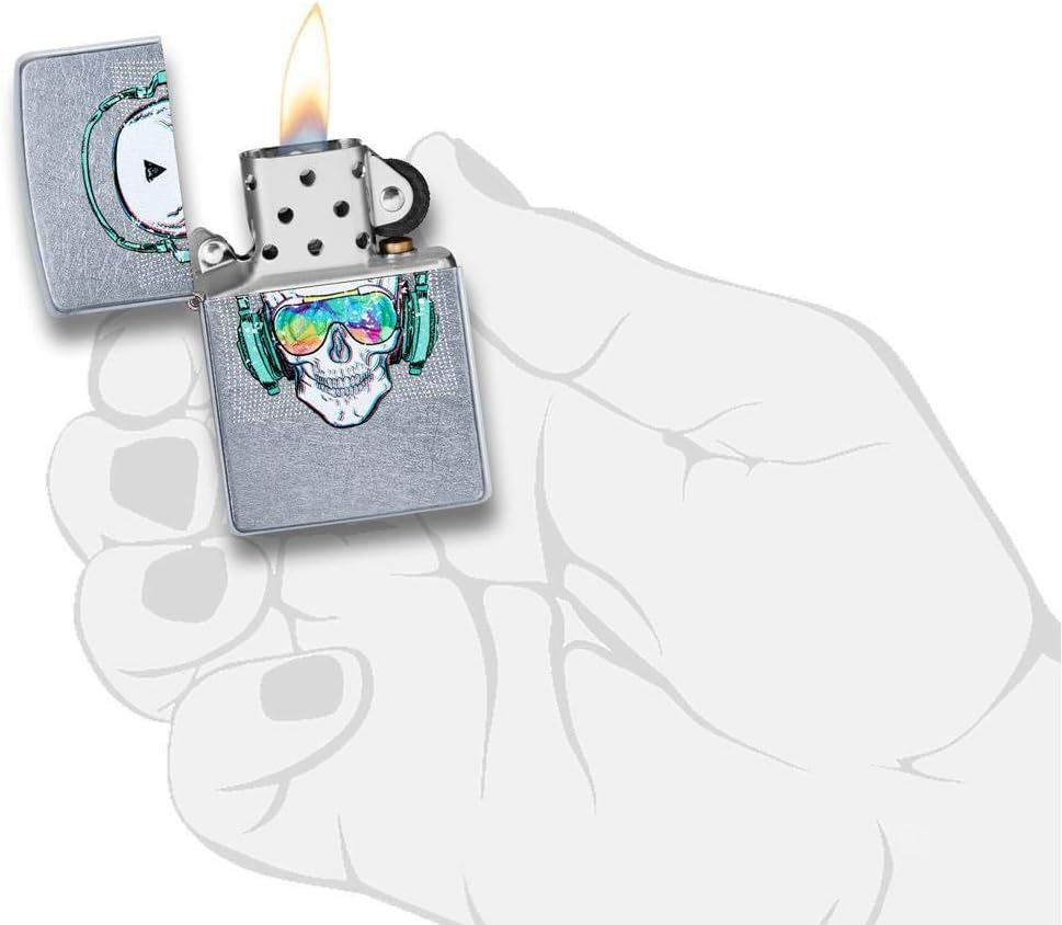 Custom Personalized ZIPPO Classic Skulls Designs Windproof Oil Lighter Engraving (29855)