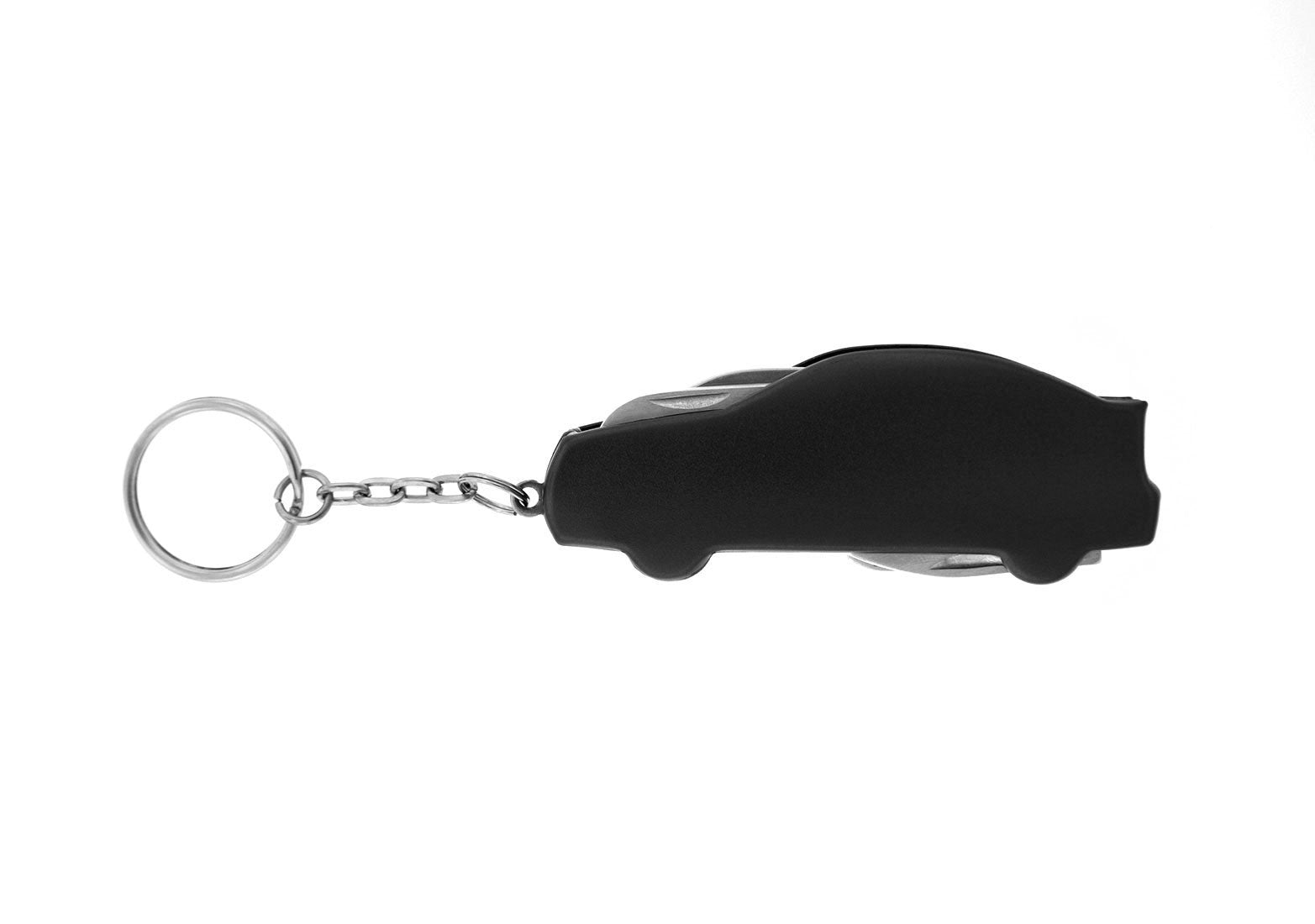 Personalized Car Shape Multi Tool Key Chain. Free Engraving. Black
