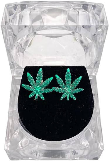 Leaf Stud Earrings - Green