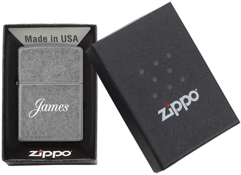 Custom Personalized ZIPPO Classic Pipe Windproof Oil Lighter Engraving (Antique Silver)