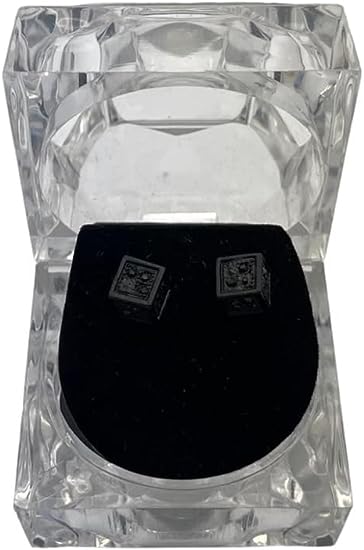 Dice Stud Earrings - Black