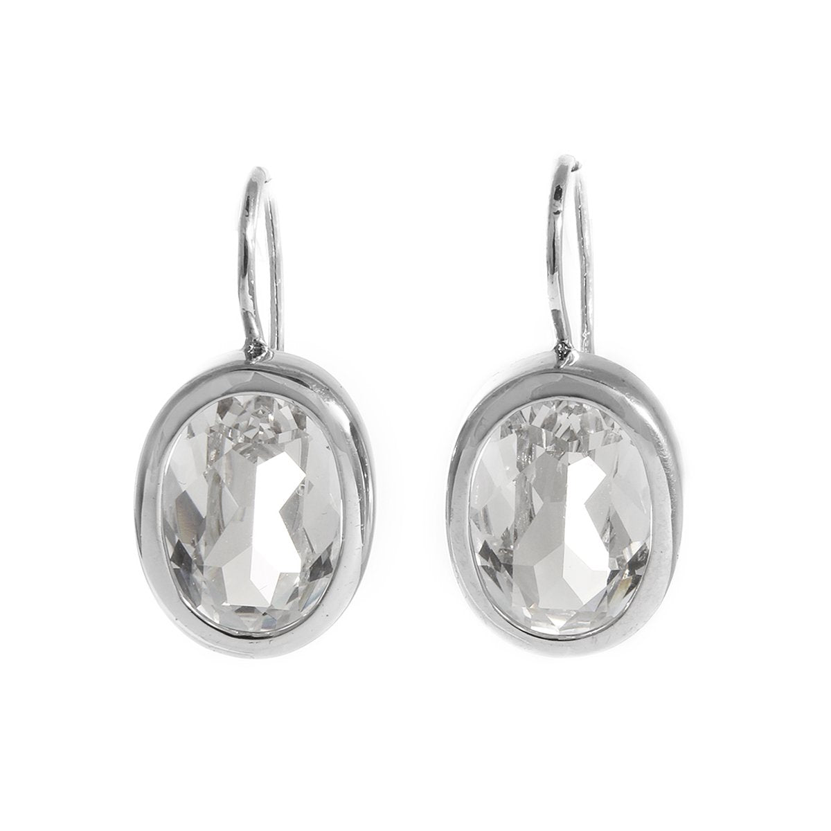rhinestone Crystal Clear Oval Earrings FE29