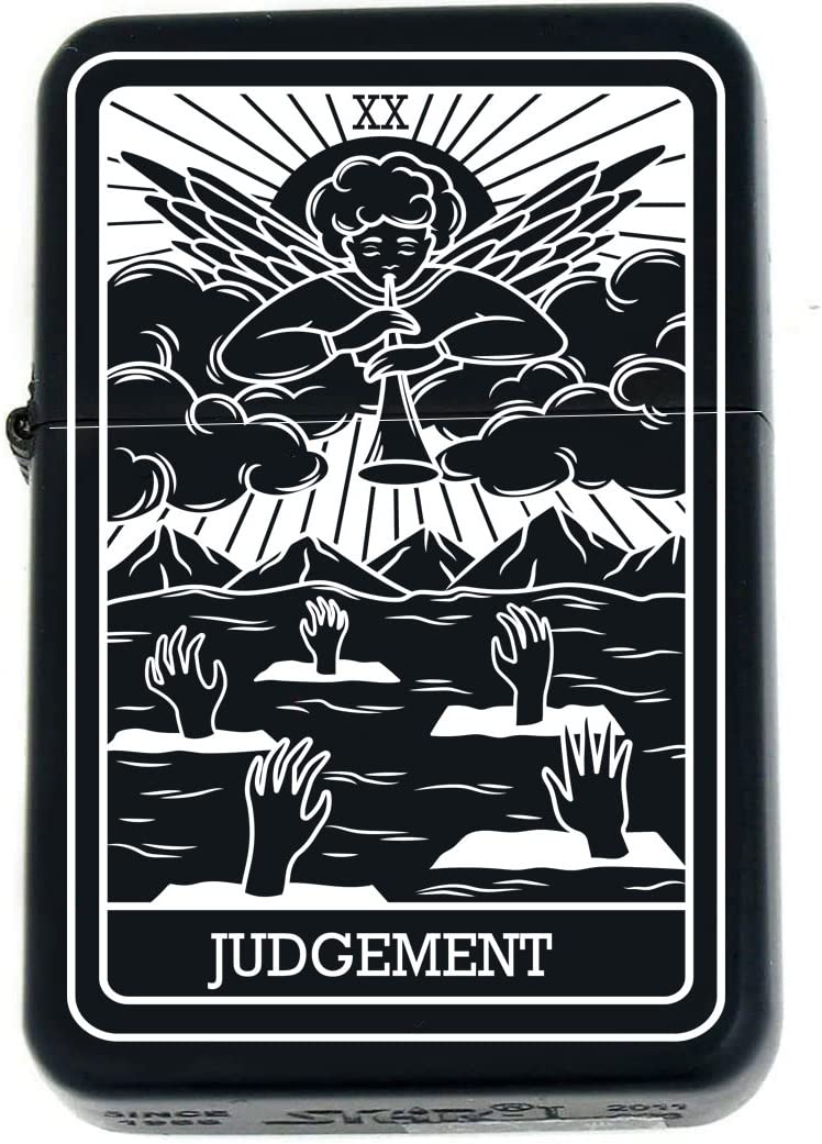 Custom Tarot Card - 24 Major Arcana Cards Available Laser Engraved Unique Collectible s Infinity Black Matt Windproof Lighters! (The-Judgement) - Christmas, Halloween & Valentines Day Gift