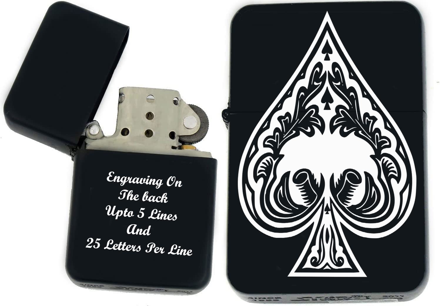 GIFTS INFINITY-Lighters Gambling, Slot Machine, Skull, Four Aces Cards-Black Matt(CD-21)