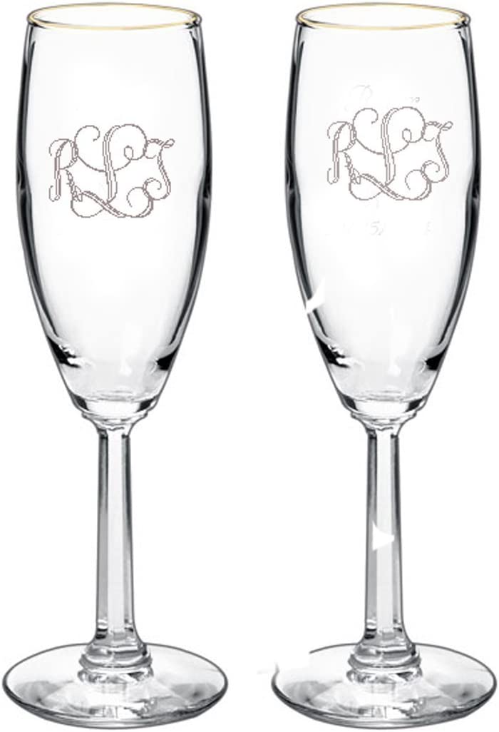 GIFTS INFINITY - Personalized Wedding Toasting Glasses - Clear, Set of 2