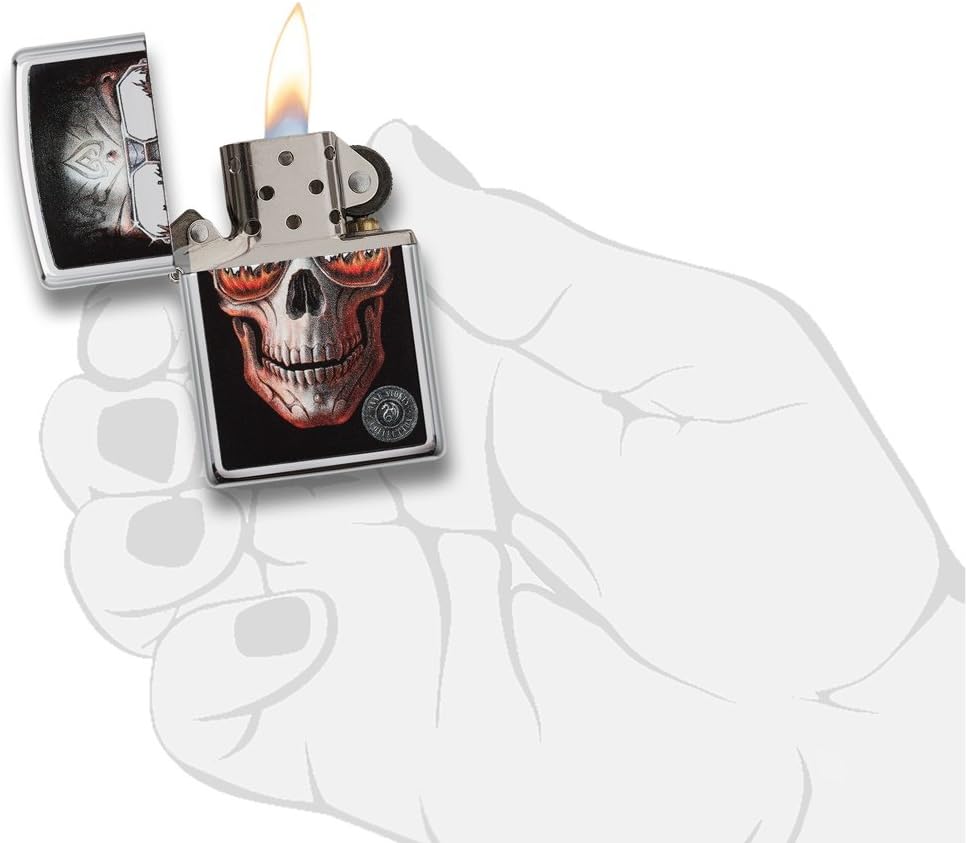 Custom Personalized ZIPPO Classic Skulls Designs Windproof Oil Lighter Engraving (29108-ZL)