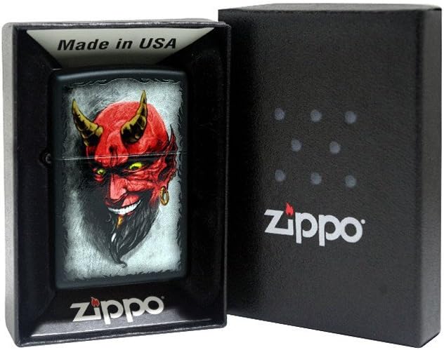 Personalized Zippo Tattoo Devil Matte Black Classic Oil Windproof Lighter Free Engraving