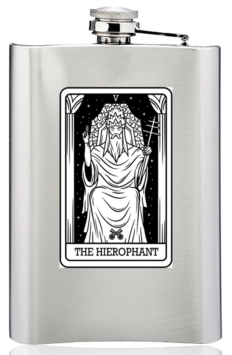 Gifts Infinity 8 Oz. arot Card - 24 Major Arcana Cards Available Flask Groomsmen/Bridesmaid Gift! (The Hierophant)