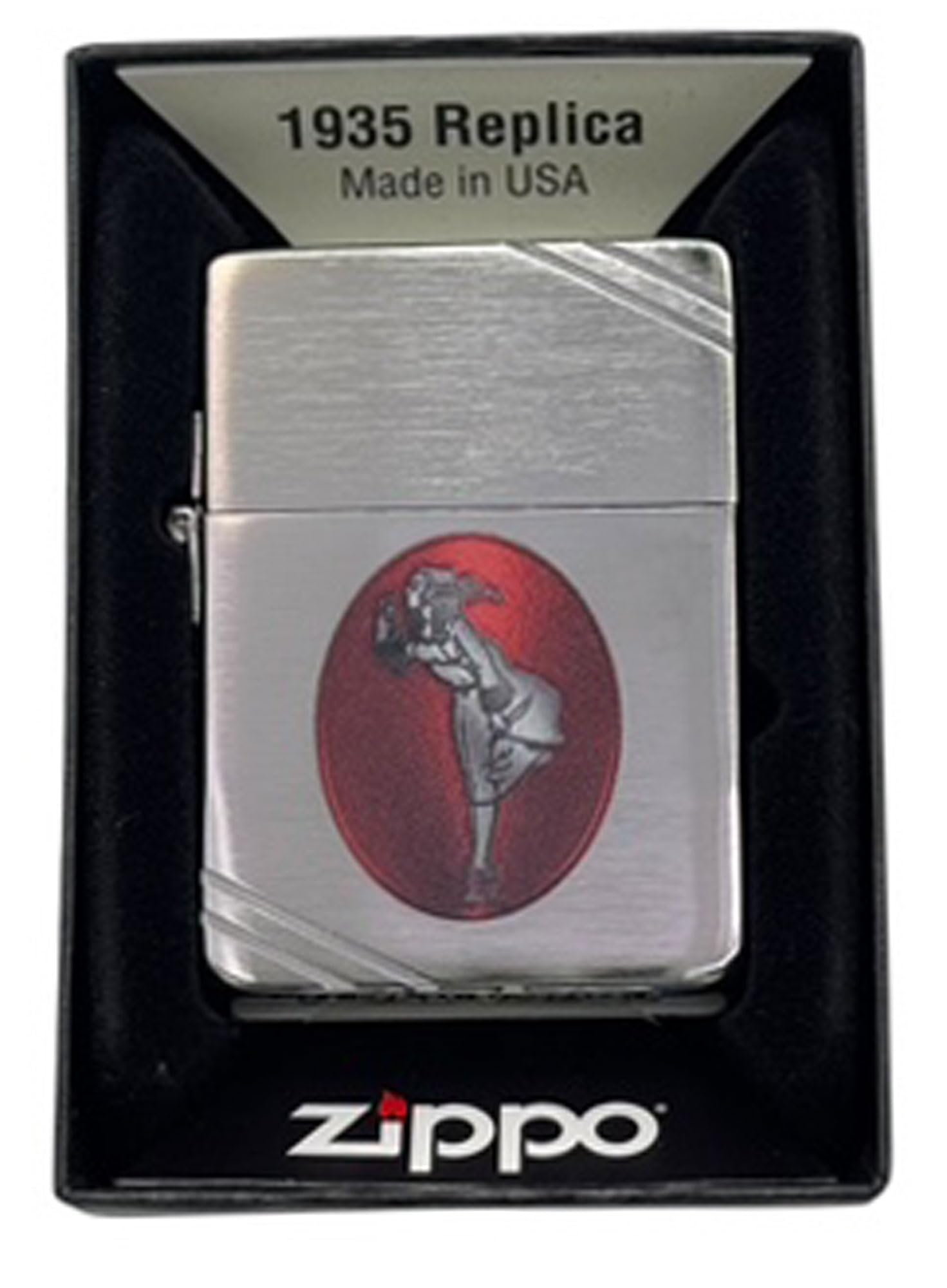 Custom Personalized Zippo Classic Windy Girl Windproof Oil Lighters - Engraving - Christmas, Halloween & Valentines Day Gift (Beige)