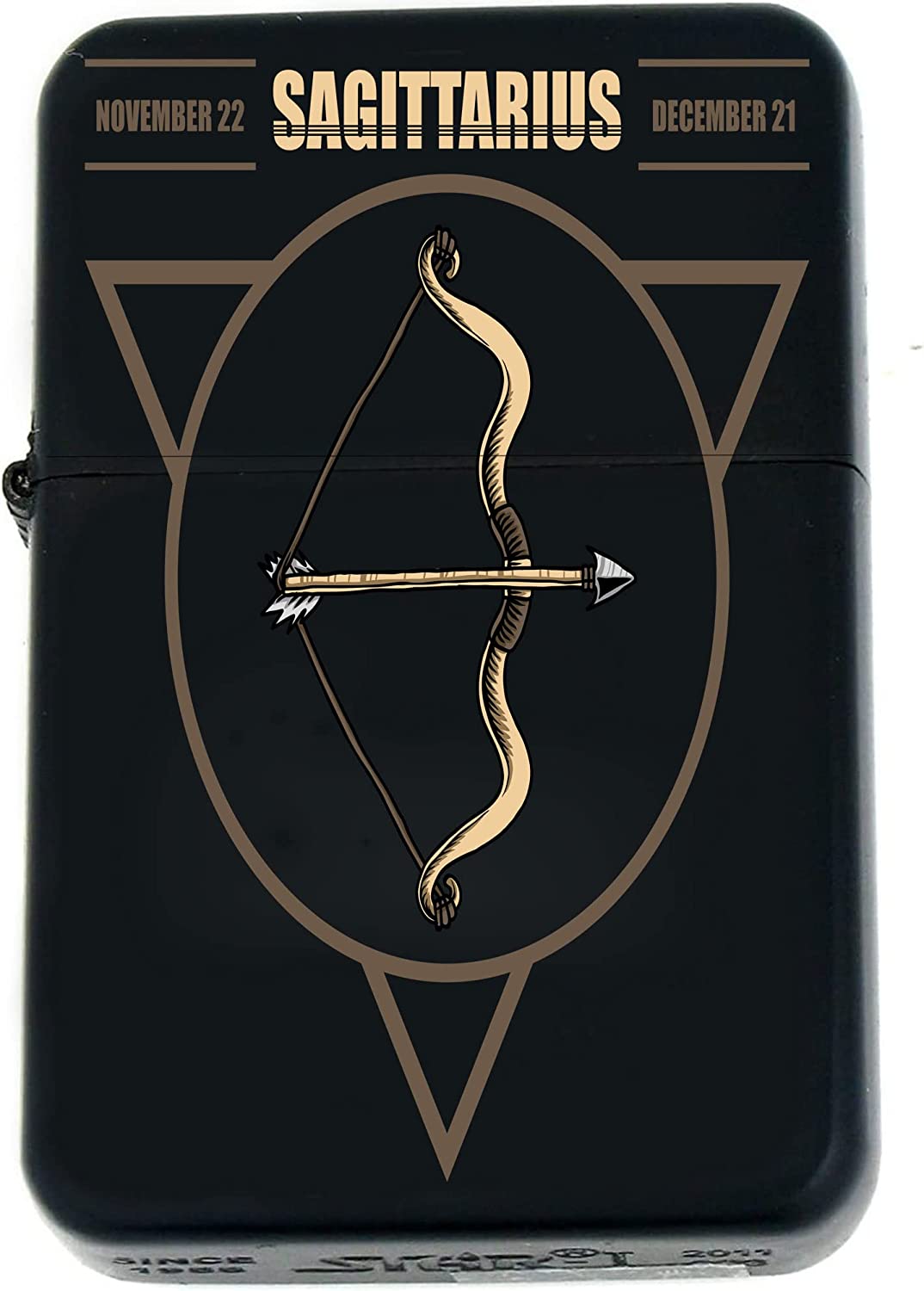 GIFTS INFINITY-Personalized Birthday Zodiac Signs Windproof Lighters-Black Matt (Sagittarius 2)