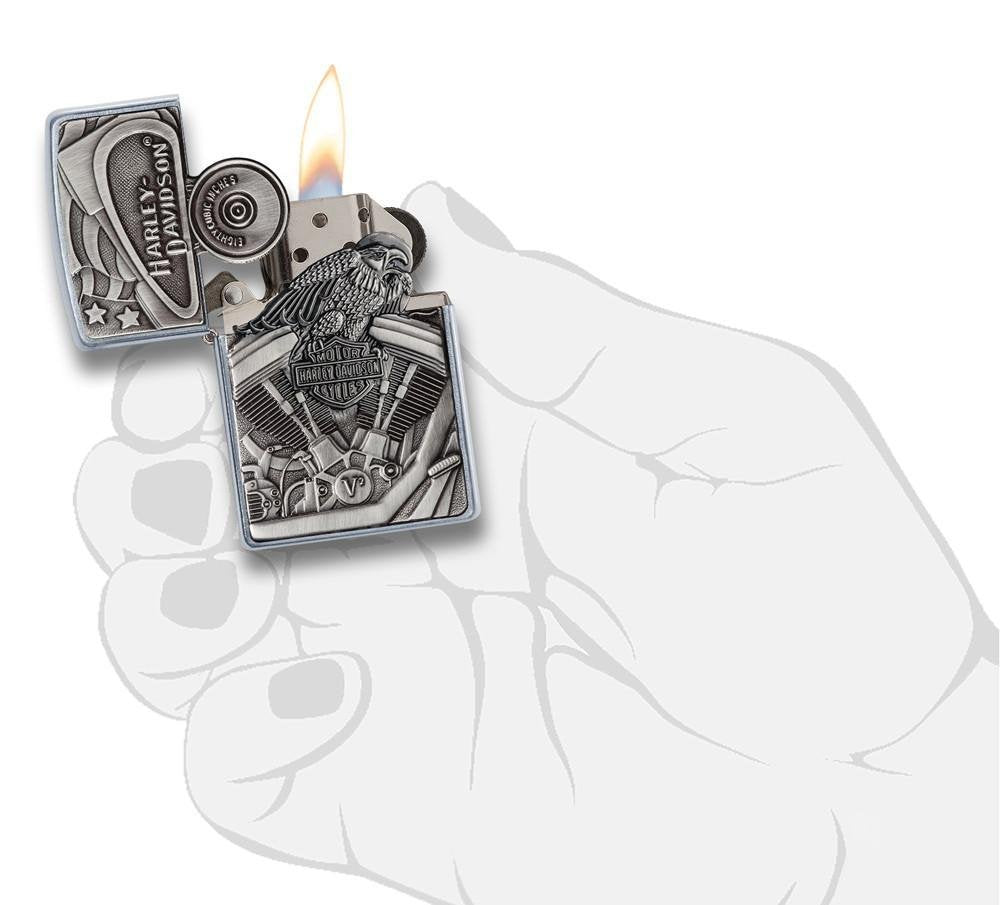 Personalized Clasic Zippo Harley-Davidson Windproof Oil Lighter Free Engraving (29266) - Christmas, Halloween & Valentines Day Gift