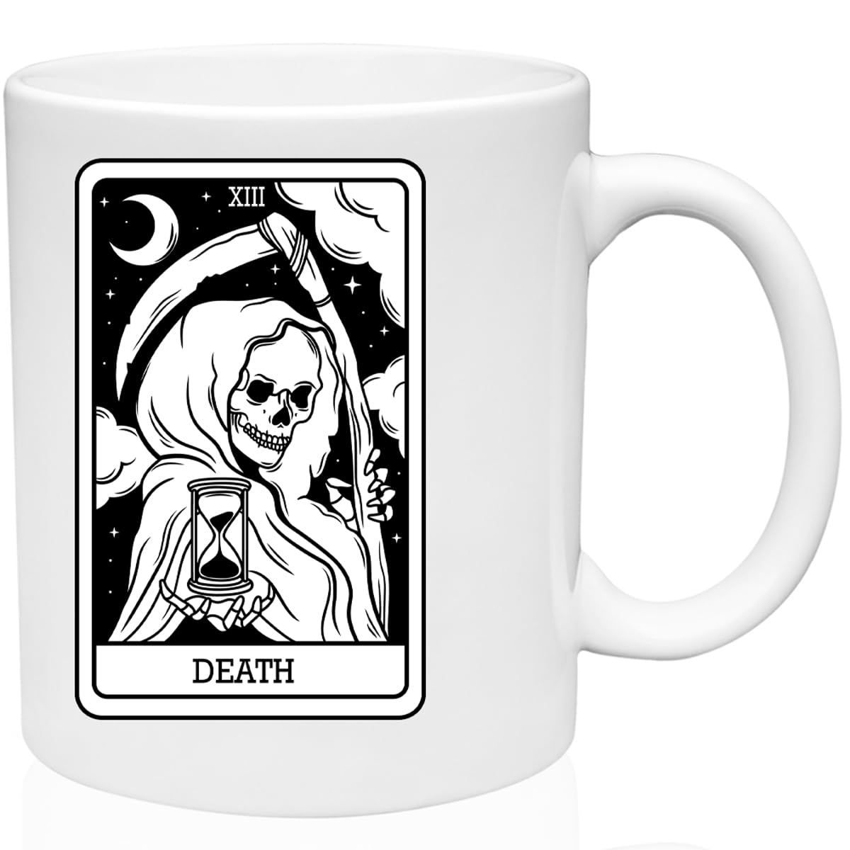GIFTS INFINITY Tarot Card - 24 Major Arcana Cards Available 11 oz. Traditional Ceramic Custom Mugs (Death)