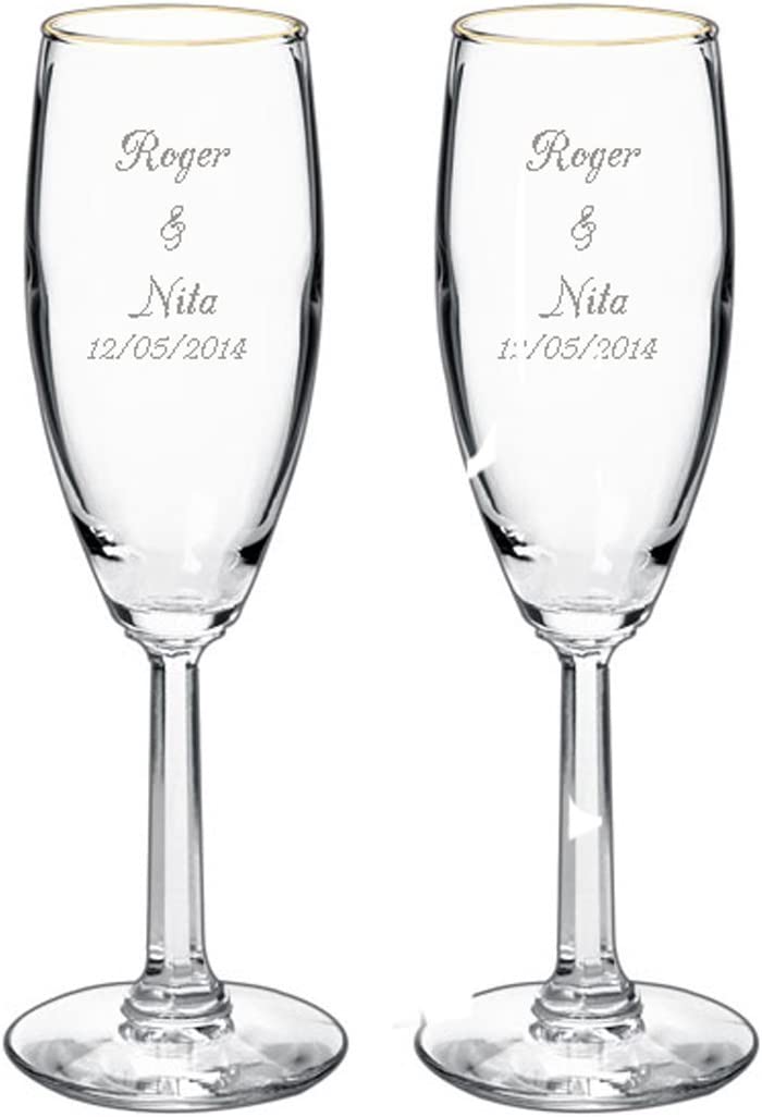 Personalized Crystal Toasting Flutes- great Wedding gift