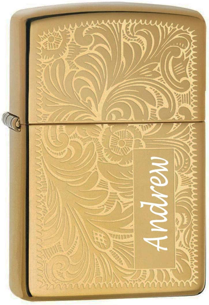Personalized ZIPPO Lighter All Venetian Brass - Free Engraving (352B)
