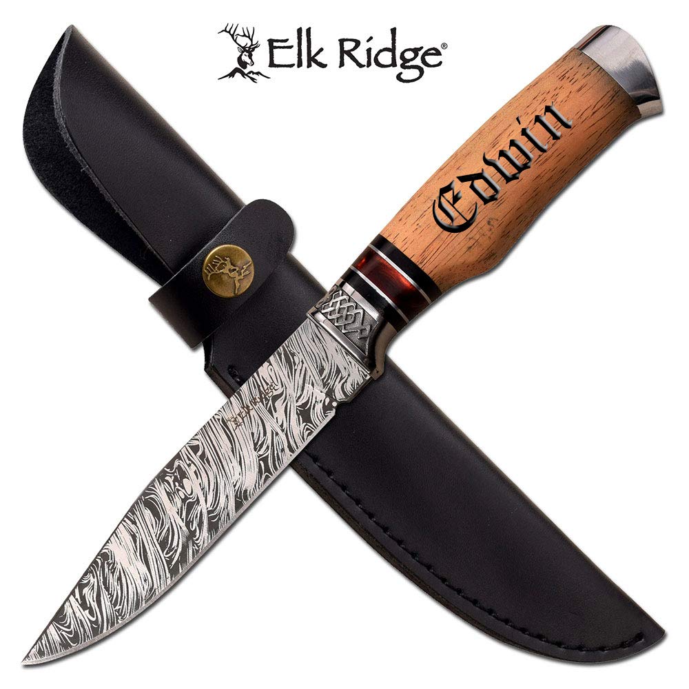Elk Ridge Personalized Laser Engraved Tactical Pocket Knife, Fathers Dad for Day, Groomsmen Gift, Graduation Gifts, Gifts for Men, (ER-200-14MP)