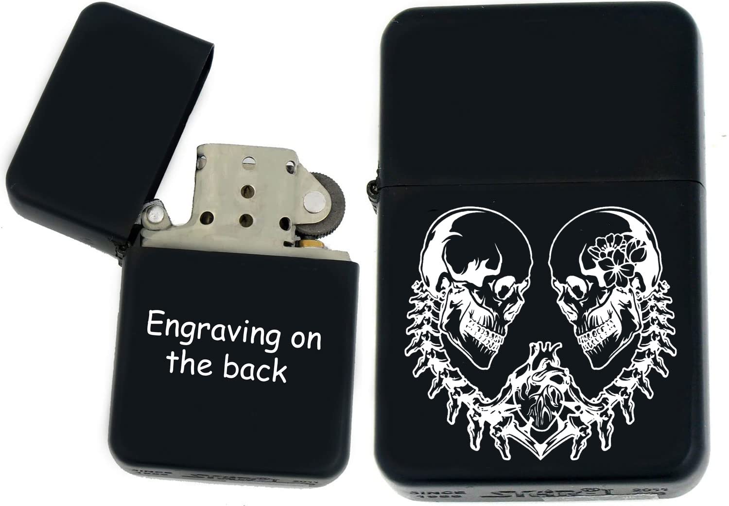 Groomsman Personalized Windproof Black Matt Lighter - Free Laser Engraving for Him Husband Father Groomsmen Boyfriend Silver Dad Present (Love 4 Ever) - Christmas, Halloween & Valentines Day Gift