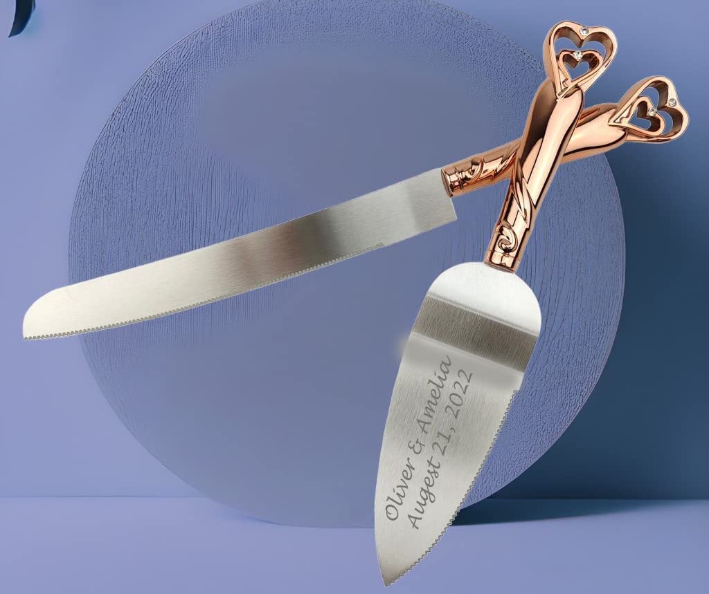 GIFTS INFINITY - Personalized Wedding Cake Knife and Server Set, Free Engraving
