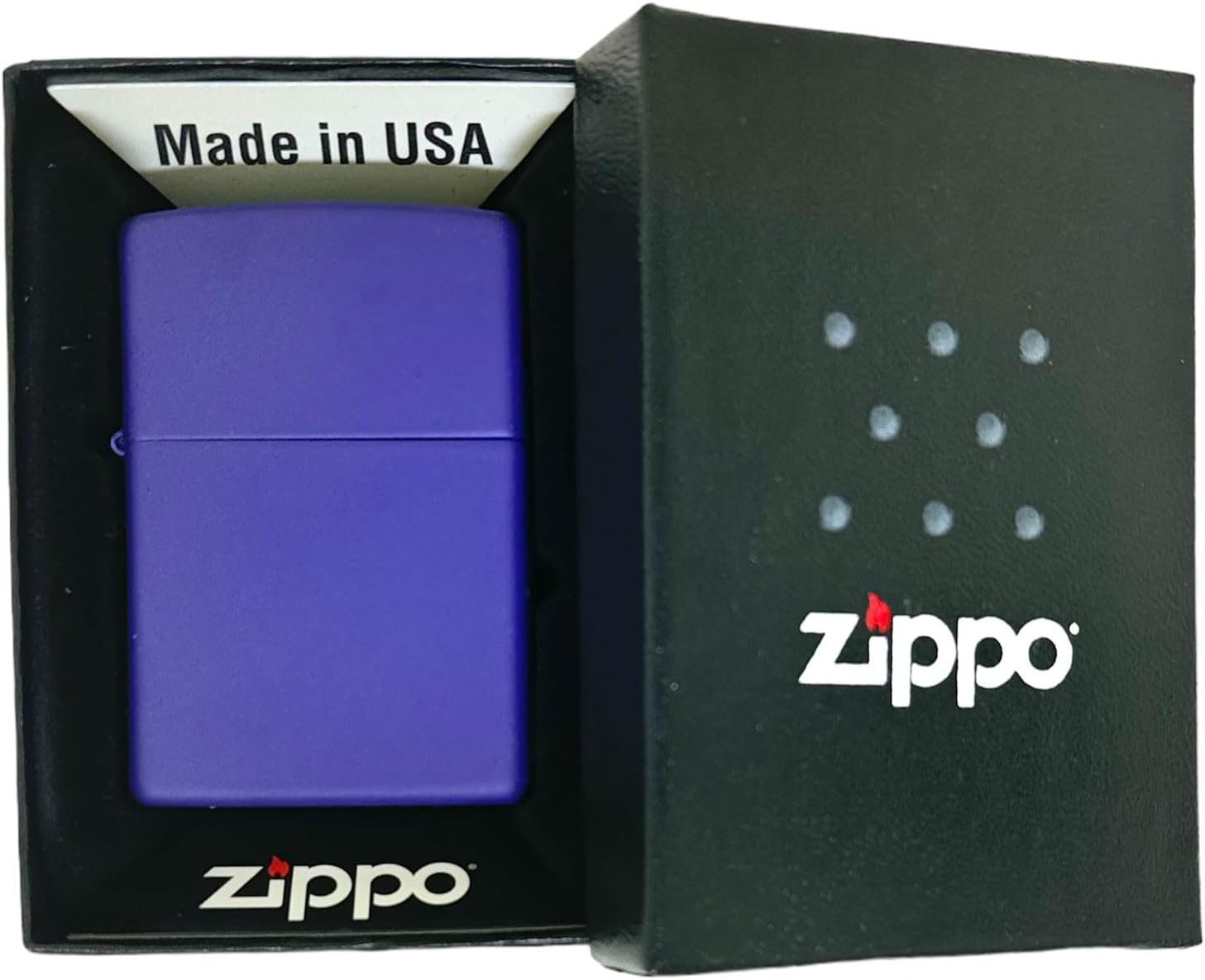 Personalized ZIPPO Classic Windproof Oil Lighter with Gold Inserts Engraving (Purple)