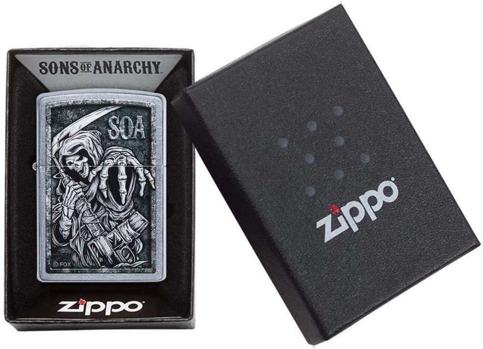 Zippo - Custom Personalized Street Chrome Sons of Anarchy Windproof Lighter - Pack 1