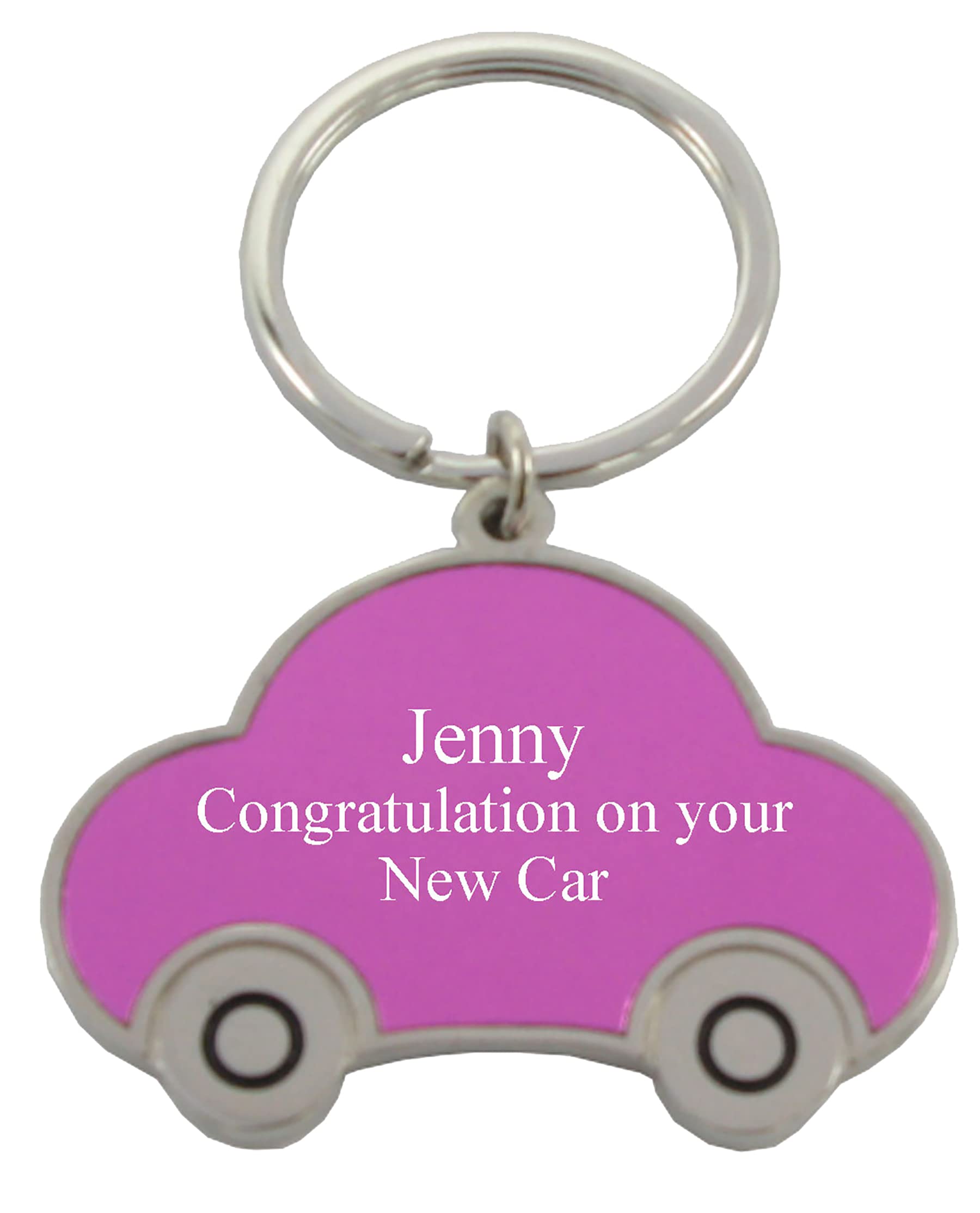 GIFTS INFINITY Custom Personalized Car Keychain - Free Laser Engraving (Pink)