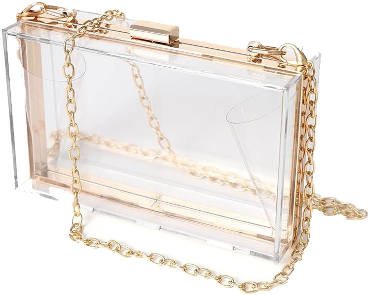 GIFTS INFINITY Mis Quince Años Quinceanera Purse for Women Acrylic Clutch Bag Shoulder Handbag with Removable Chain (Clear/Red)