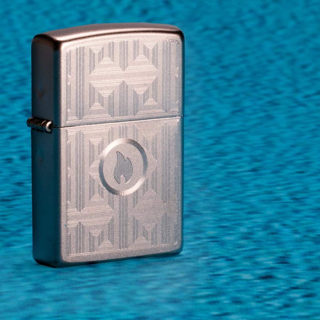 Personalized American Classic Elegant Design Lighter Zippo - Free Engraving - Christmas, Halloween & Valentines Day Gift (Brush Silver)