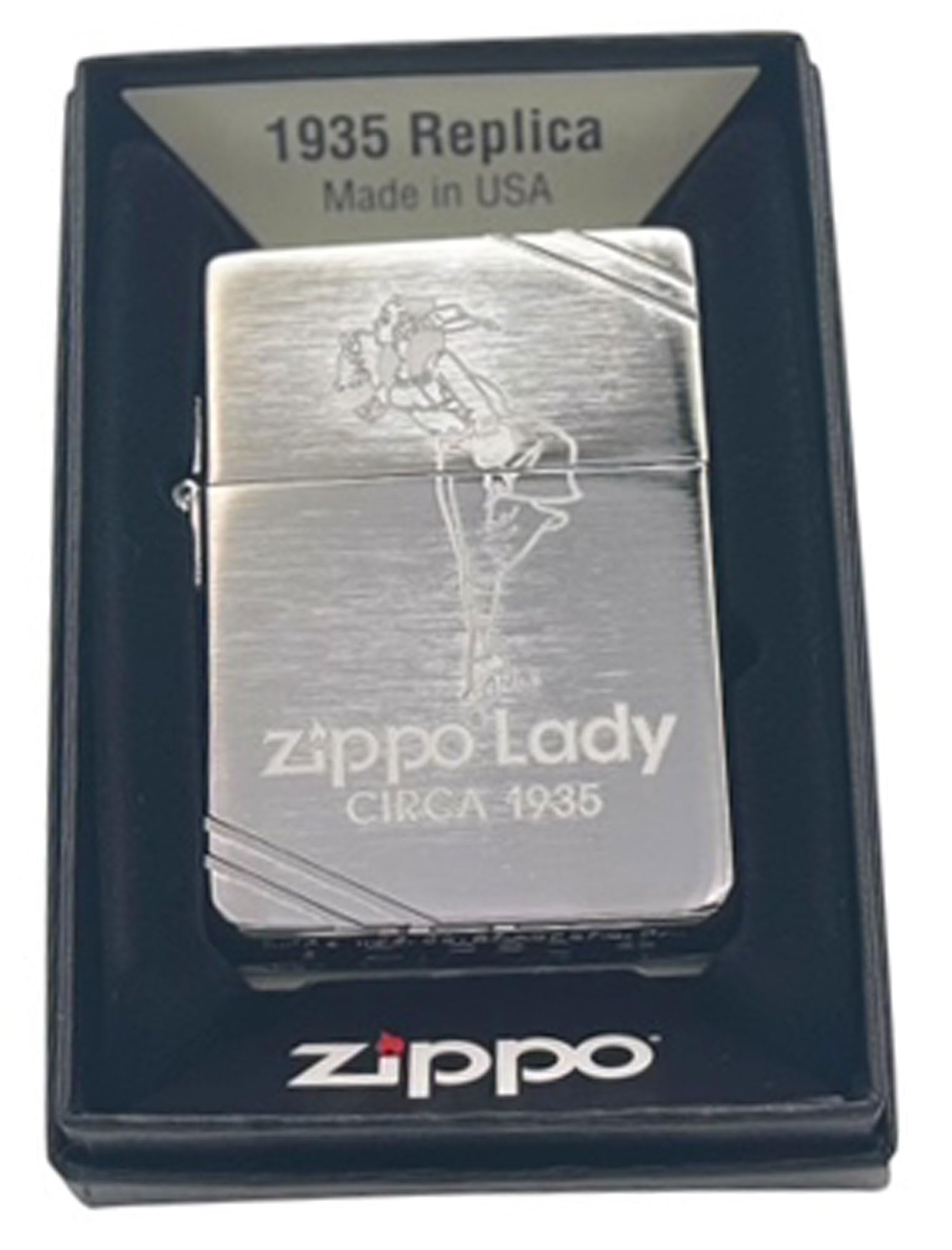 Custom Personalized Zippo Classic Windy Girl Windproof Oil Lighters - Engraving - Christmas, Halloween & Valentines Day Gift (Sl Silver)