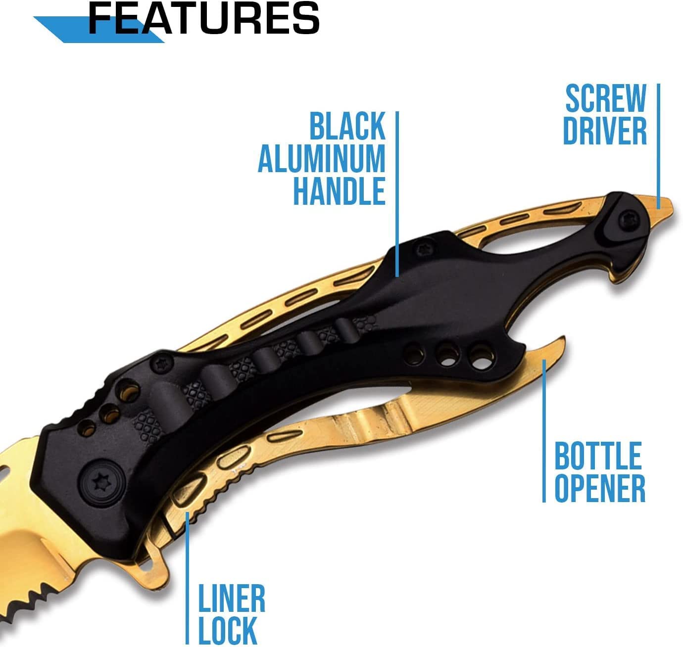 GIFTS INFINITY - 4.5" Closed Blue Steel Personalized Laser Engraved Pocket Knife